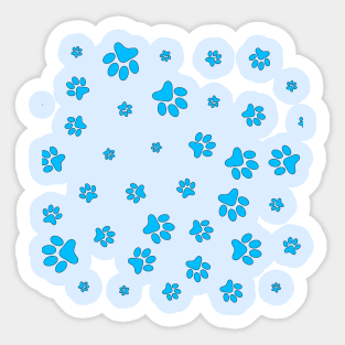 Blue Footprints of the dog Sticker